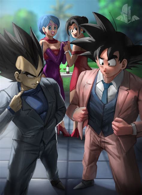 son goku, vegeta, bulma, and chi-chi (dragon ball and 1 more) drawn by ...