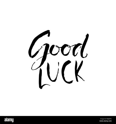 Good luck. Modern dry brush lettering. Handwritten calligraphy banner ...