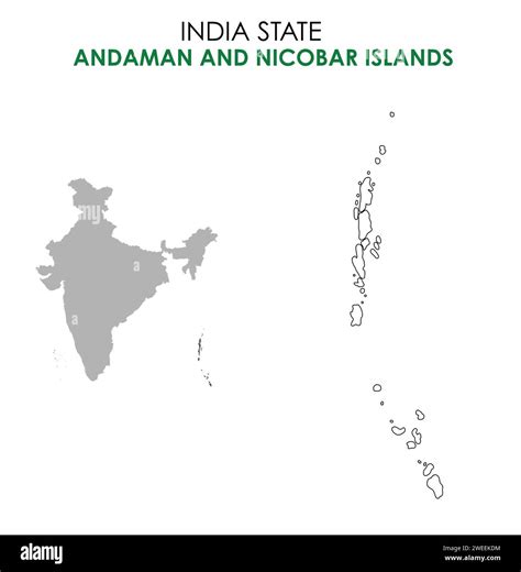 Andaman and Nicobar Islands map of Indian state. Andaman and Nicobar ...