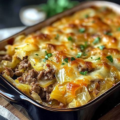 Savory Cabbage Beef Bake – Recipe quick and easy