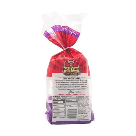 CANYON GLUTEN FREE BAKEHOUSE Gluten Free Cinnamon Raisin Bread, 18 oz ...
