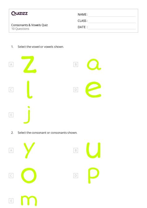 50+ Consonants worksheets for 1st Class on Quizizz | Free & Printable
