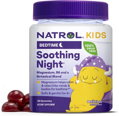Amazon.com: Natrol Kids Soothing Night Magnesium Citrate Gummies, Helps ...