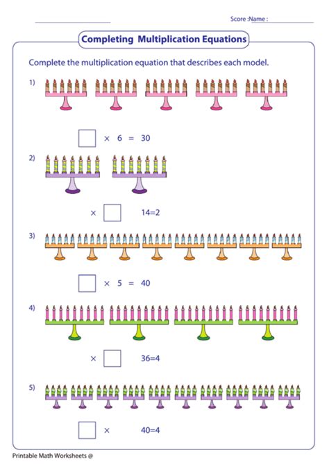 Image result for Multiplication Equations