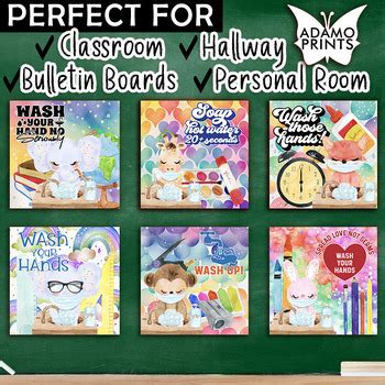 Wash Your Hands Quotes Classroom Decor Protect Yourself Reminder Posters
