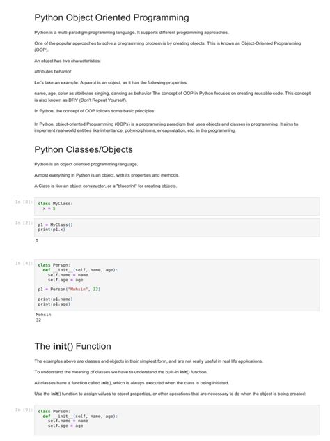 Image result for Python Object Class Example PDF