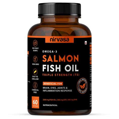 Buy NIRVASA SALMON FISH OIL TRIPLE STRENGTH FOR HEALTHY HEART | BRAIN ...