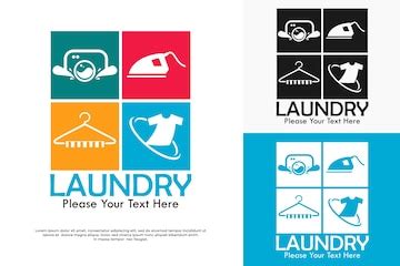 Laundry logo design template illustration | Premium Vector