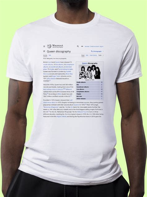 Queen discography Wikipedia T-Shirt