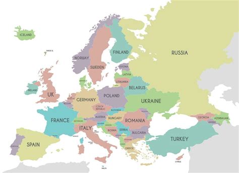 Labeled Map of Europe 的图像结果