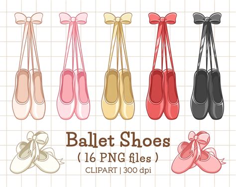 Ballet Shoes Clipart, Ballet Clipart. Digital Planner. Printable ...