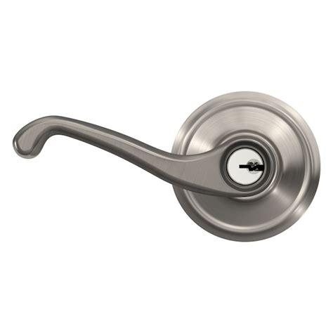 Schlage Flair Satin Nickel Universal Exterior Keyed Entry Door Handle ...