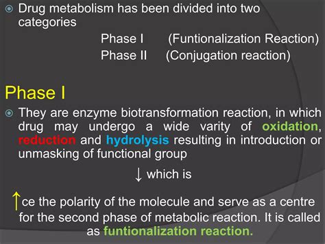 Drug metabolism Phase I Reaction | PPTX
