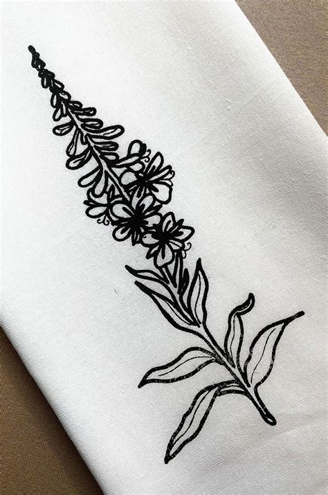 Buy Fireweed Hand Printed Organic Cotton Flour Sack Tea Towel Online in ...