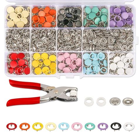 SARVASHVA TRENDS 100pc Thickened Snap Fasteners Kit Metal Copper Five ...