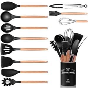 Buy 12 PCS Kitchen Utensil Set, Silicone Cooking Utensils with Holder ...