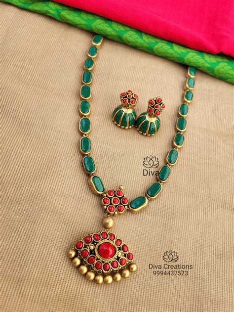 Handmade Green Kemp R1 Terracotta Jewellery Set – Diva Creations ...