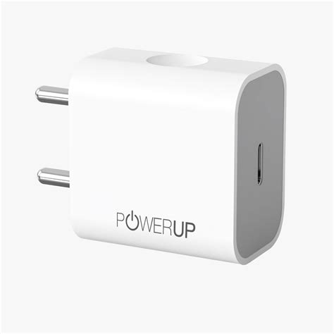 POWERUP Turbo 20W PD Type C GaN Wall Charger - White