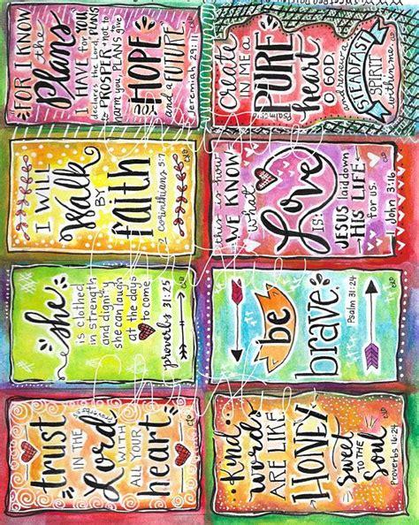 Printable Scripture Cards-watercolor-trust in the Lord With All Your ...