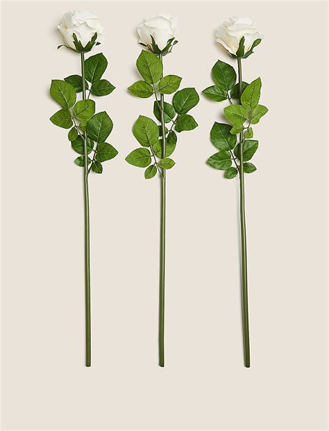 Buy Set of 3 Artificial Rose Stems at Marks & Spencer
