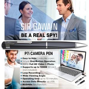 SIRGAWAIN 1080P Body Camera Pen [Upgraded 2024] – Body Cam with HD ...