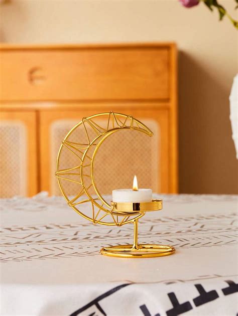 1pc Metal Rama Candlestick Set - Polished Gold Finish, Suitable For ...