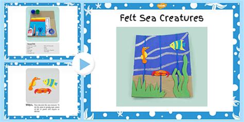 Felt Sea Creatures Picture Craft Instructions PowerPoint - craft