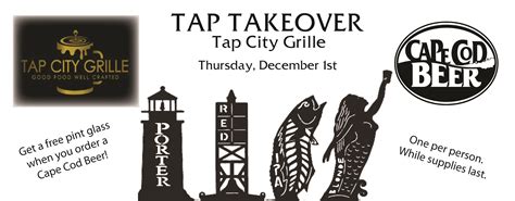 Tap City Grille Tap Takeover - 12/1 - Cape Cod Beer