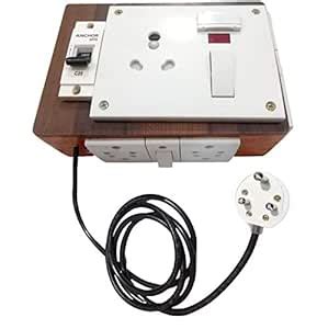 Buy Wooden Extension, Compact, MCB, 8 Indian Sockets Switch & One 16Amp ...