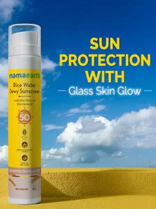 Mamaearth Sunscreen - SPF 50 PA++++ Rice Water Dewy Sunscreen with Rice ...