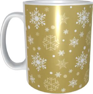 Chhapdoh Christmas Golden Element Pattern White Ceramic Coffee Mug ...