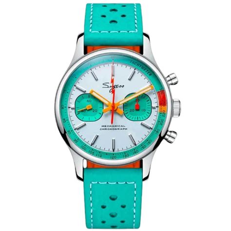Suges S387F Tiffany Blue Mechanical Chronograph 40 mm V2 – DREAM WATCHES