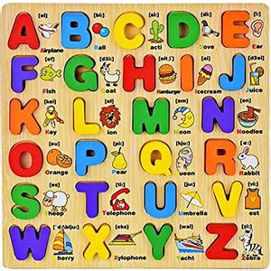Prime Choice Toys Wooden 3D Capital Alphabets Puzzles with Pictures ...