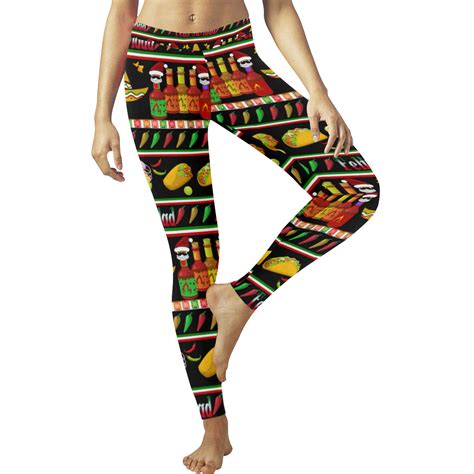 Feliz Navidad Ugly Sweater Black Women's Low Rise Leggings (Invisible ...