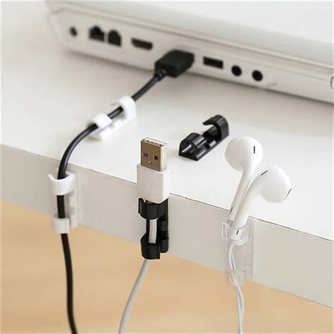 Cable Organizer Clips Desktop and Workstation Cable Management Availab ...