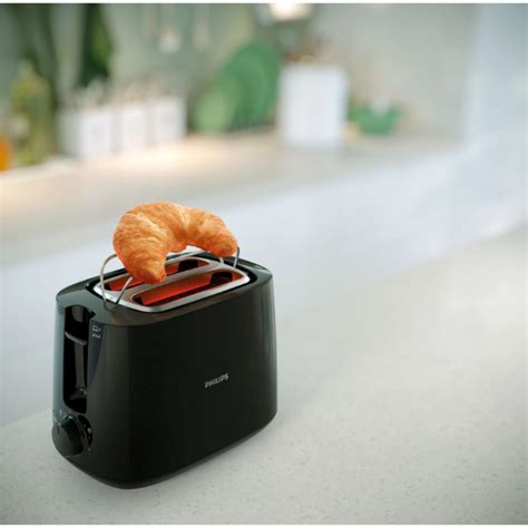 Refurbished Philips 600 Watts 2-Slice Toaster with Integrated Bun Rack