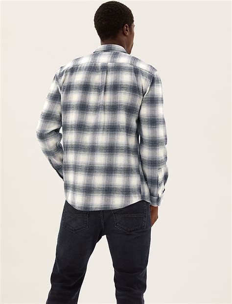 Pure Cotton Flannel Checked Shirt