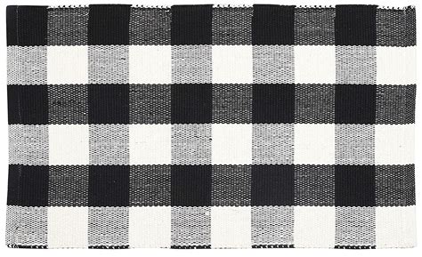 Buffalo Check Cotton Rug 2-Piece Set 21x34 - Buffalo Checkered Rug 100% ...