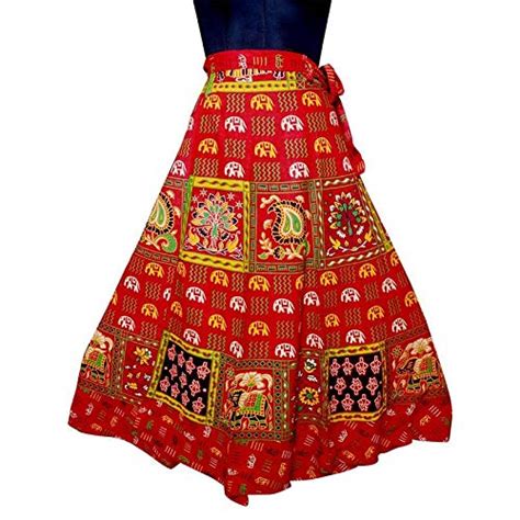 Buy Radhika Taxtiles Women's Cotton Jaipuri Rajsthani Wrap-Around Long ...