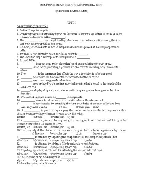Important questions - COMPUTER GRAPHICS AND MULTIMEDIA QUESTION BANK ...