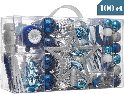 Valery Madelyn 100ct Winter Wishes Silver and Blue Christmas Ball ...