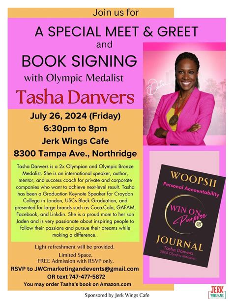 An Inspiring Evening with Tasha Danvers, Jerk Wings Cafe Gladstone's ...