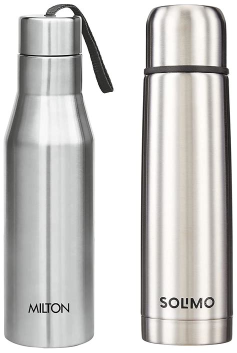 MILTON Thermosteel Plain Lid Flask, 500 ml, Stainless Steel Plain ...