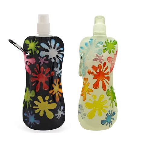 Mom Italy Riva Foldable Color Splash Water Bottle Set, 500ml, Set of 2 ...