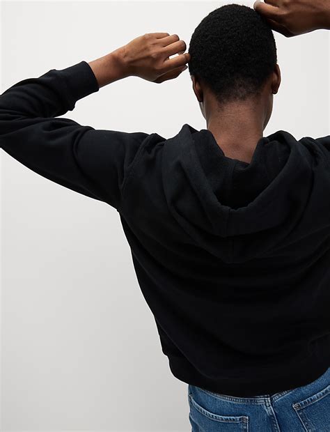 Buy Pure Cotton Zip Up Hoodie at Marks & Spencer
