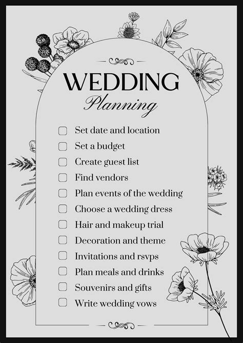 Image result for Wedding Checklist Free Edit Printable