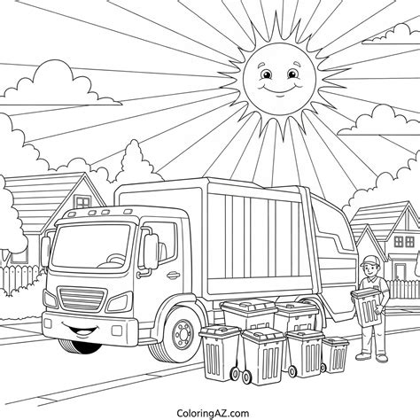 Explore Bin Lorry Coloring Pages for Kids