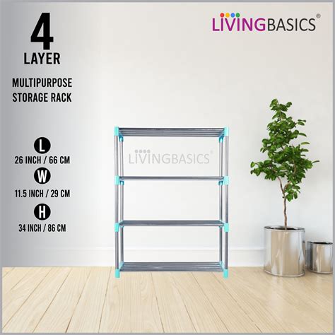 4 Layer Multipurpose Storage Rods Rack – LIVINGBASICS
