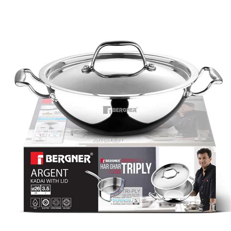 Argent Tri-Ply Stainless Steel Kadai