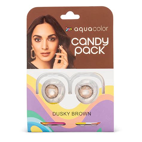 AQUALENS CONTACT LENSES Aquacolor Dusky Brown Candy Pack Zero Power ...